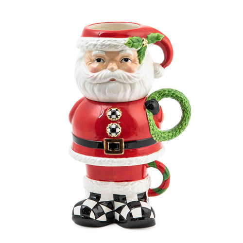 Granny Kitsch Santa Mug Tower