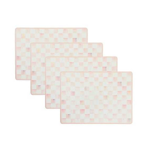 Rosy Check Cork Back Placemats - Set of 4