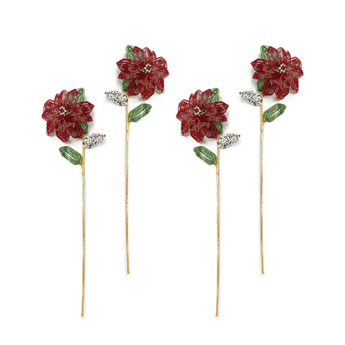 Poinsettia Beaded Stem