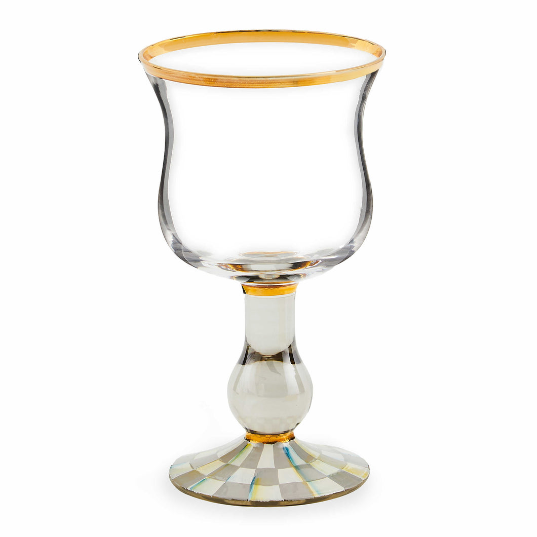 Sterling Check Wine Glass