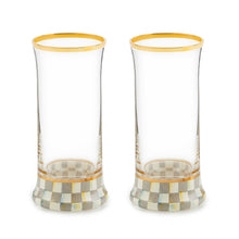 Cargar imagen en el visor de la galería, Sterling Check Highball Glass, Set of 2