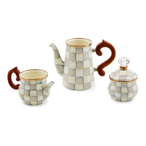 Sterling Check Stackable Coffee Set