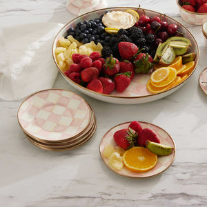 Rosy Check Appetizer Plates, Set of 4