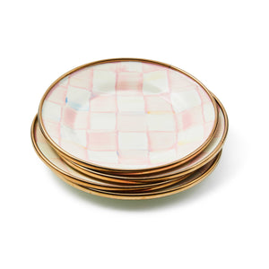 Rosy Check Appetizer Plates, Set of 4