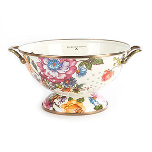 Flower Market Large Colander - White