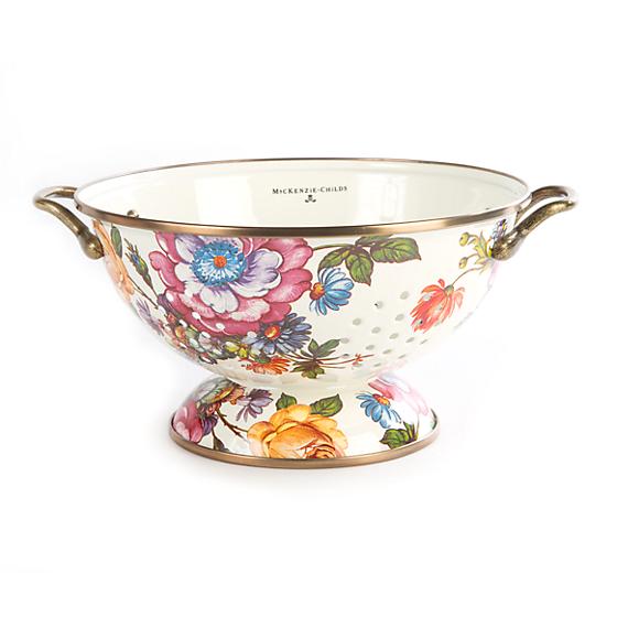 Flower Market Large Colander - White