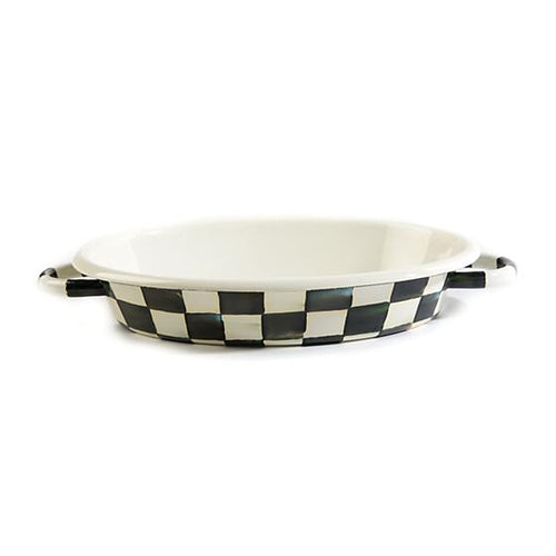 Courtly Check Enamel Oval Gratin Dish - Medium